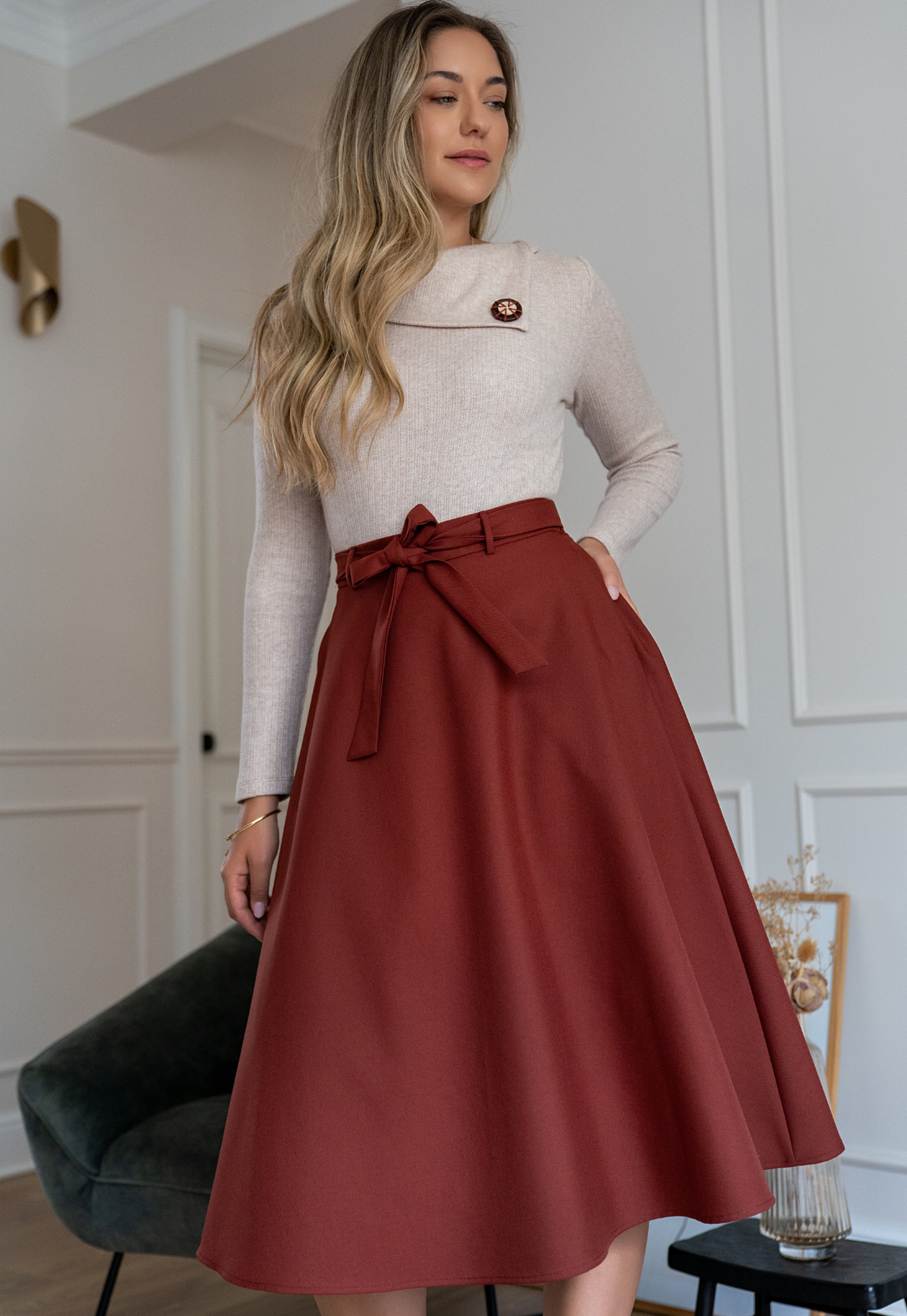 Veroka Ocre SKirt