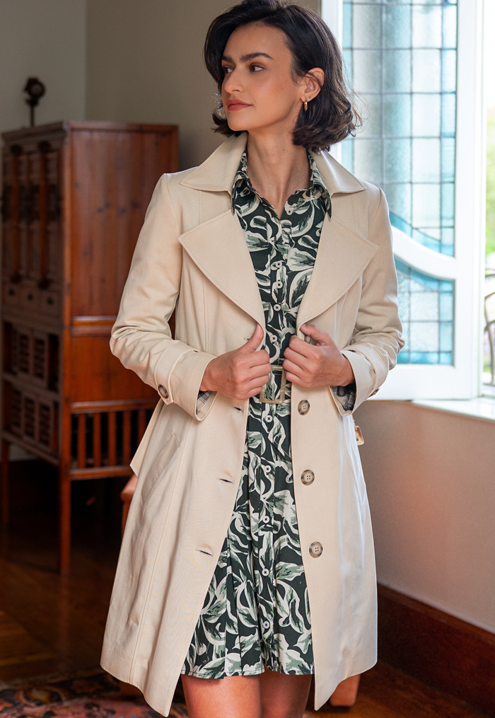 Naomi Beige Trench Coat